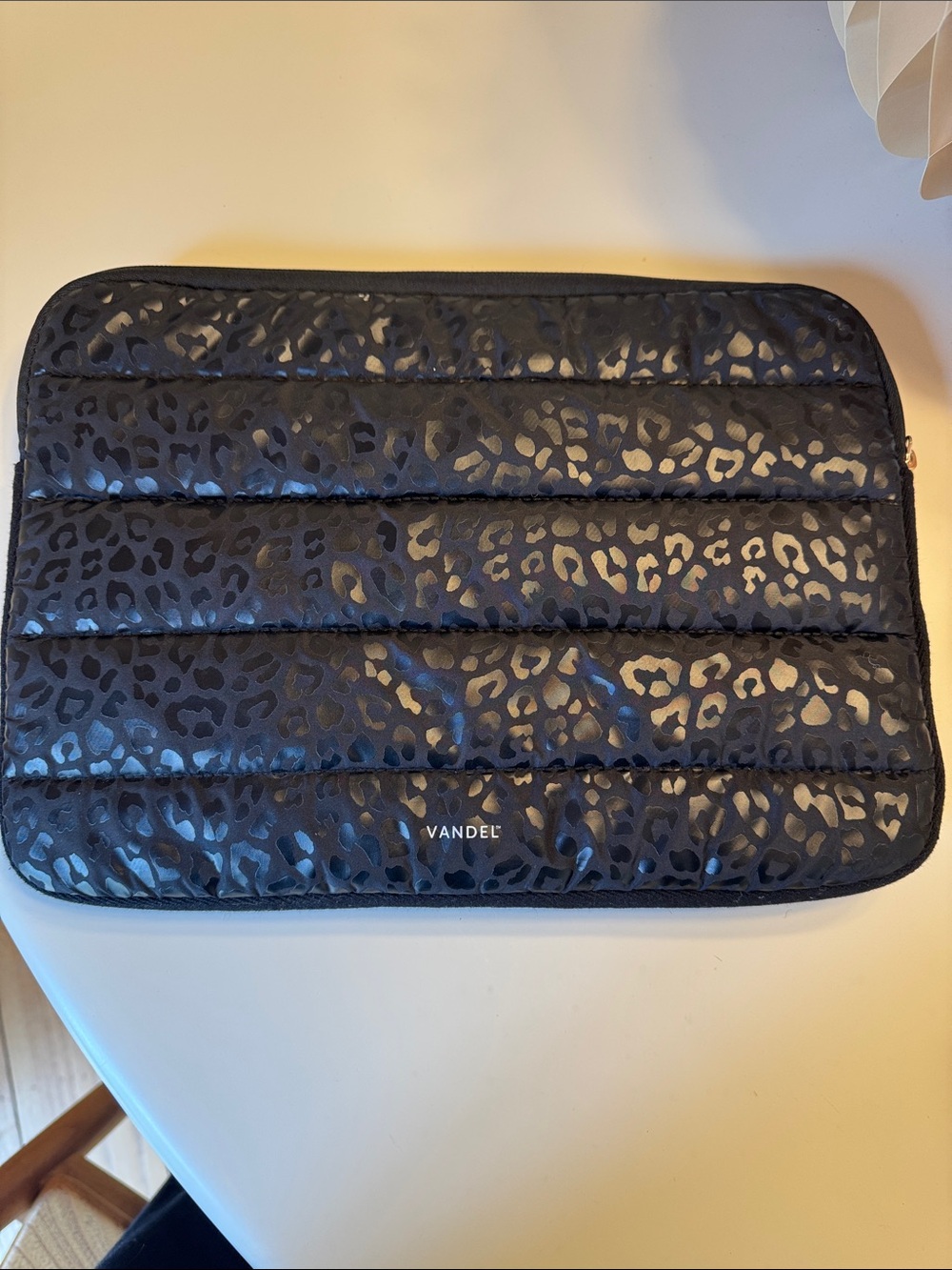 Vandel Black Leopard Print Padded 💻 Laptop Sleeve